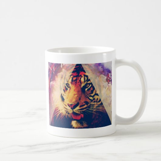 Triangle Tiger Grunge Kaffeetasse (Rechts)