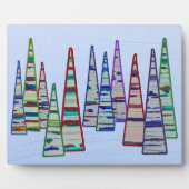 Triangle Tree Forest Tabletop Plaque with Easel Fotoplatte (Vorderseite)