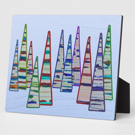 Triangle Tree Forest Tabletop Plaque with Easel Fotoplatte (Seite)