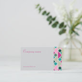 Triangle turquoise fuchsia grau QR Business Card Visitenkarte (Stehend Vorderseite)