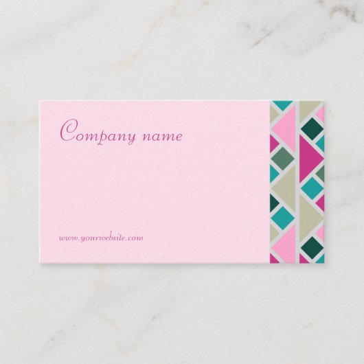 Triangle turquoise fuchsia pink QR Business Card Visitenkarte (Vorderseite)