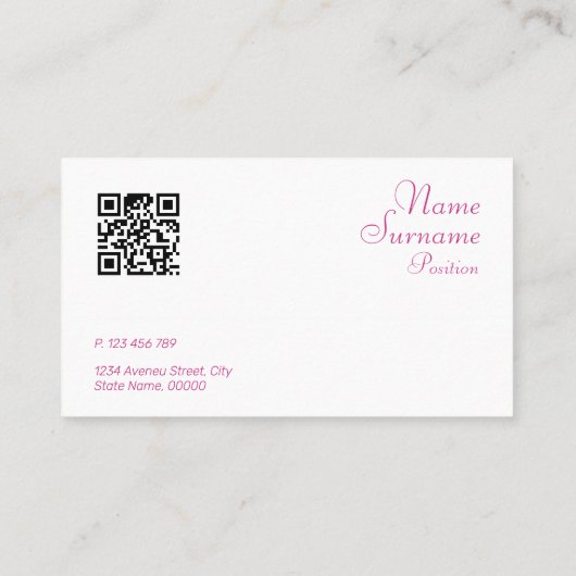 Triangle turquoise fuchsia QR Business Card Visitenkarte (Rückseite)
