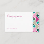 Triangle turquoise fuchsia QR Business Card Visitenkarte (Vorderseite)