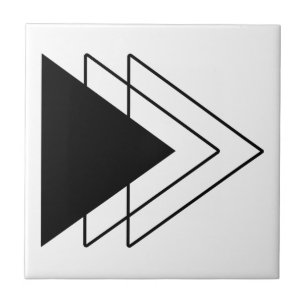 Triangles black modern minimalist geometric art fliese