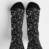 Triangles gray and whit colors on black background socken (Oben)