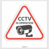 Triangular CCTV In Operation Warning Sign Aufkleber (Blatt)