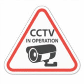Triangular CCTV In Operation Warning Sign Aufkleber (Vorderseite)