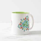 ~Triangular~ Schneeflocke-Tasse Zweifarbige Tasse (VorderseiteRechts)