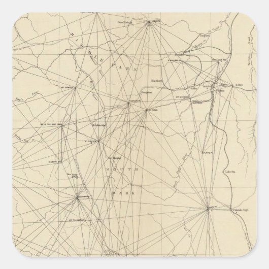 Triangulation Map Colorado Quadratischer Aufkleber (Vorderseite)