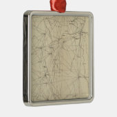 Triangulation Map Colorado Silbernes Ornament (Rechts)