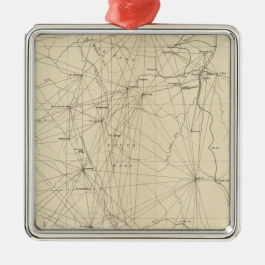 Triangulation Map Colorado Silbernes Ornament (Vorne)