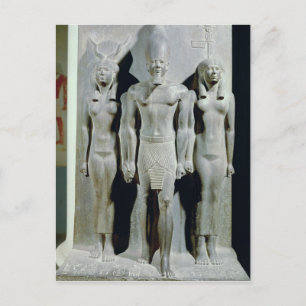 Trias Menkaures mit der Göttin Hathor Postkarte