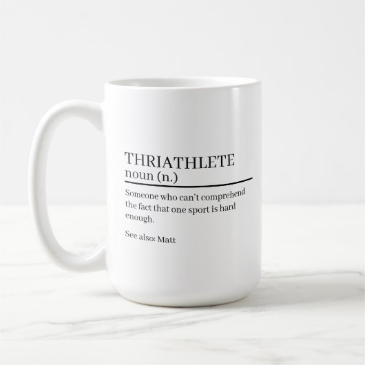 Triathlet Definition Geschenk, Namensdefinition Ta Kaffeetasse (Links)