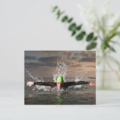 Triathlete 2 postkarte (Stehend Vorderseite)