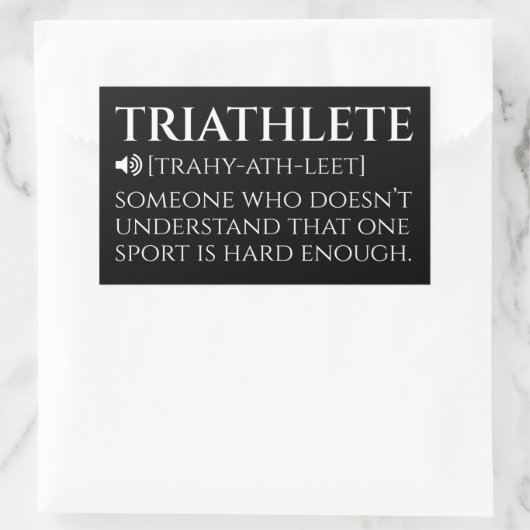 Triathlete Definition Funny Rechteckiger Aufkleber (Tasche)