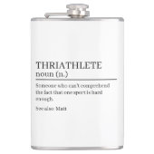 Triathlete Definition Geschenk, Name Definition Flachmann (Vorderseite)