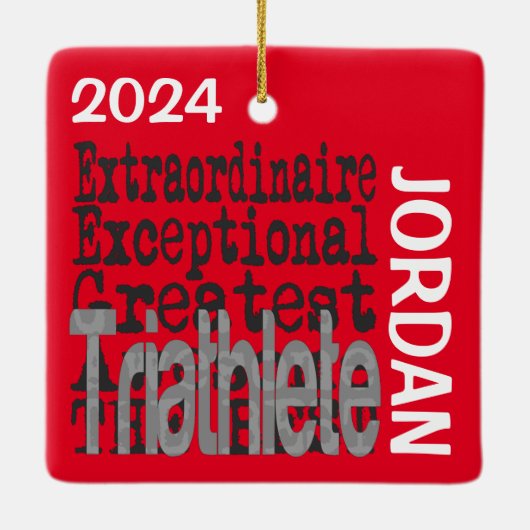 Triathlete Extraordinaire CUSTOM Keramikornament (Rückseite)