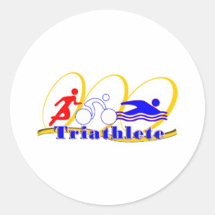 Triathlete - Fahrradfahren Runder Aufkleber
