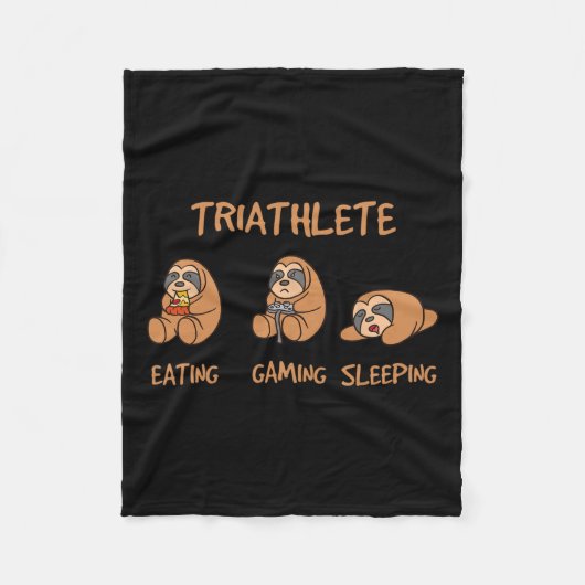 Triathlete Funny Gaming Slotspielautomat Video Gam Fleecedecke (Vorderseite)