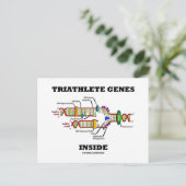 Triathlete Genes Inside (DNA-Replikation) Postkarte (Stehend Vorderseite)