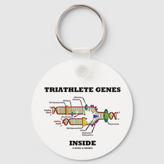Triathlete Genes Inside (DNA-Replikation) Schlüsselanhänger (Vorderseite)