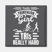 Triathlete Girls Funny Triathlon Magnet (Vorne)