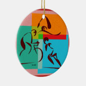 Triathlete neue Farbverzierung Keramik Ornament (Rechts)