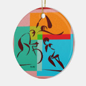 Triathlete neue Farbverzierung Keramik Ornament (Links)