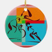 Triathlete neue Farbverzierung Keramik Ornament (Hinten)