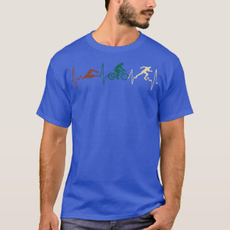 Triathlete Radrennen Schwimmen Herzschlag Tria T-Shirt