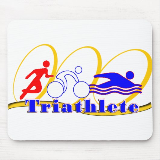 Triathlete SCHWIMMEN-LAUFfahrrad Mousepad (Vorne)