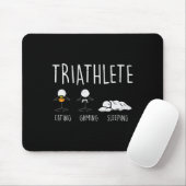 Triathlete Stickman Eat Video Game Sleep Funny Gam Mousepad (Mit Mouse)