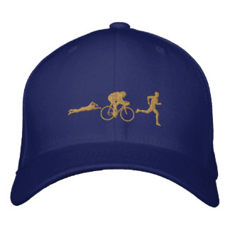 Triathlete Swim Cycle Triathlon Gold Bestickte Baseballkappe