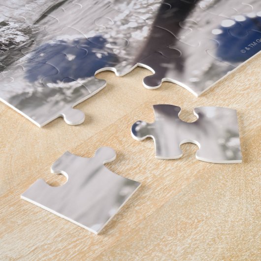 Triathleten, die in der Schwimmbein des Triathlons Puzzle (Seite)