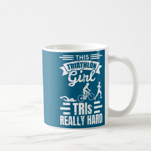 Triathletin Mädchen Lustiger Triathlon Kaffeetasse (Rechts)