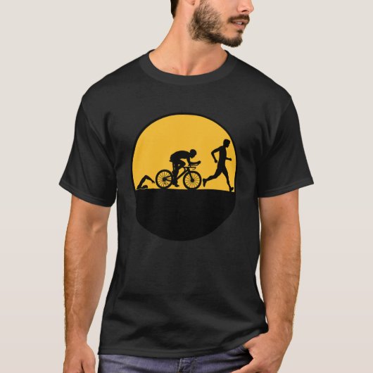 Triathlon 3 Bühnen Vollmond T-Shirt (Vorderseite)