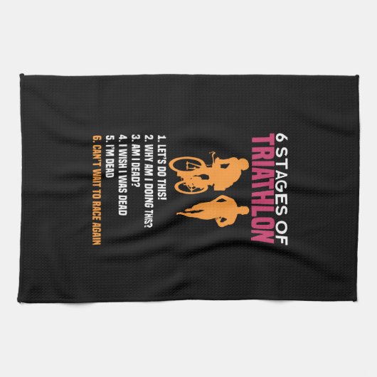 Triathlon - 6 Bühnen Triathlon Geschirrtuch (Horizontal)