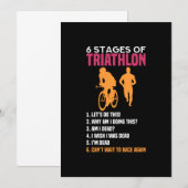 Triathlon - 6 Etappen des Triathlons Einladung (Vorne/Hinten)