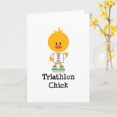 Triathlon Chick Grußkarte Karte (Gelbe Blume)