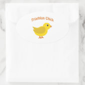 Triathlon Chick Ovaler Aufkleber (Tasche)