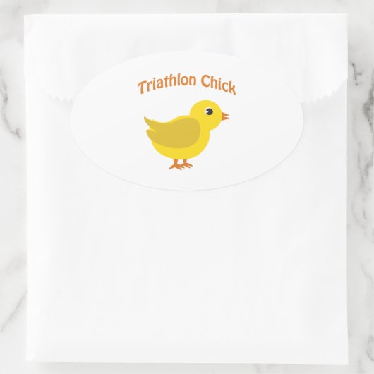 Triathlon Chick Ovaler Aufkleber (Tasche)