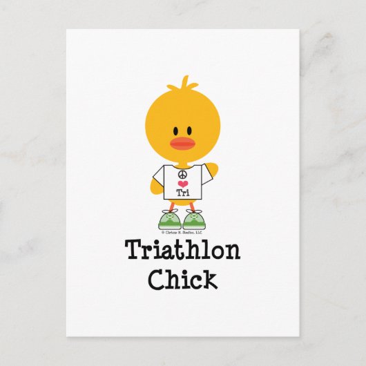 Triathlon Chick Postcard Postkarte (Vorderseite)