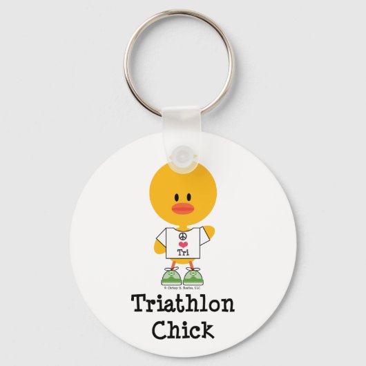 Triathlon Chick Schlüsselanhänger (Vorderseite)