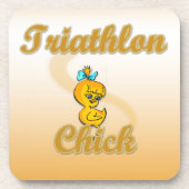 Triathlon Chick Untersetzer (Vorderseite)