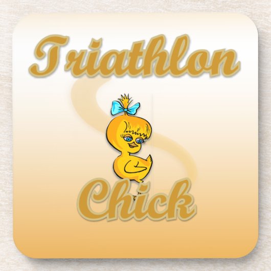 Triathlon Chick Untersetzer (Vorderseite)