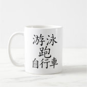 Triathlon-chinesisches Schriftzeichen Kaffeetasse (Links)
