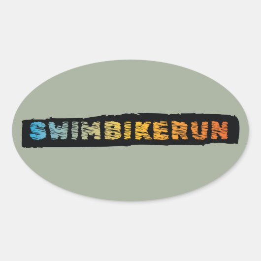 Triathlon Cool Design Ovaler Aufkleber (Vorderseite)