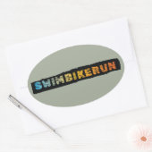 Triathlon Cool Design Ovaler Aufkleber (Umschlag)