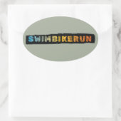 Triathlon Cool Design Ovaler Aufkleber (Tasche)