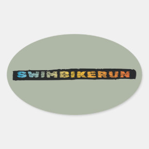 Triathlon Cool Design Ovaler Aufkleber